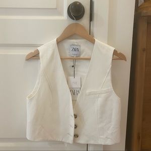 Zara White Vest Top - M NWT
